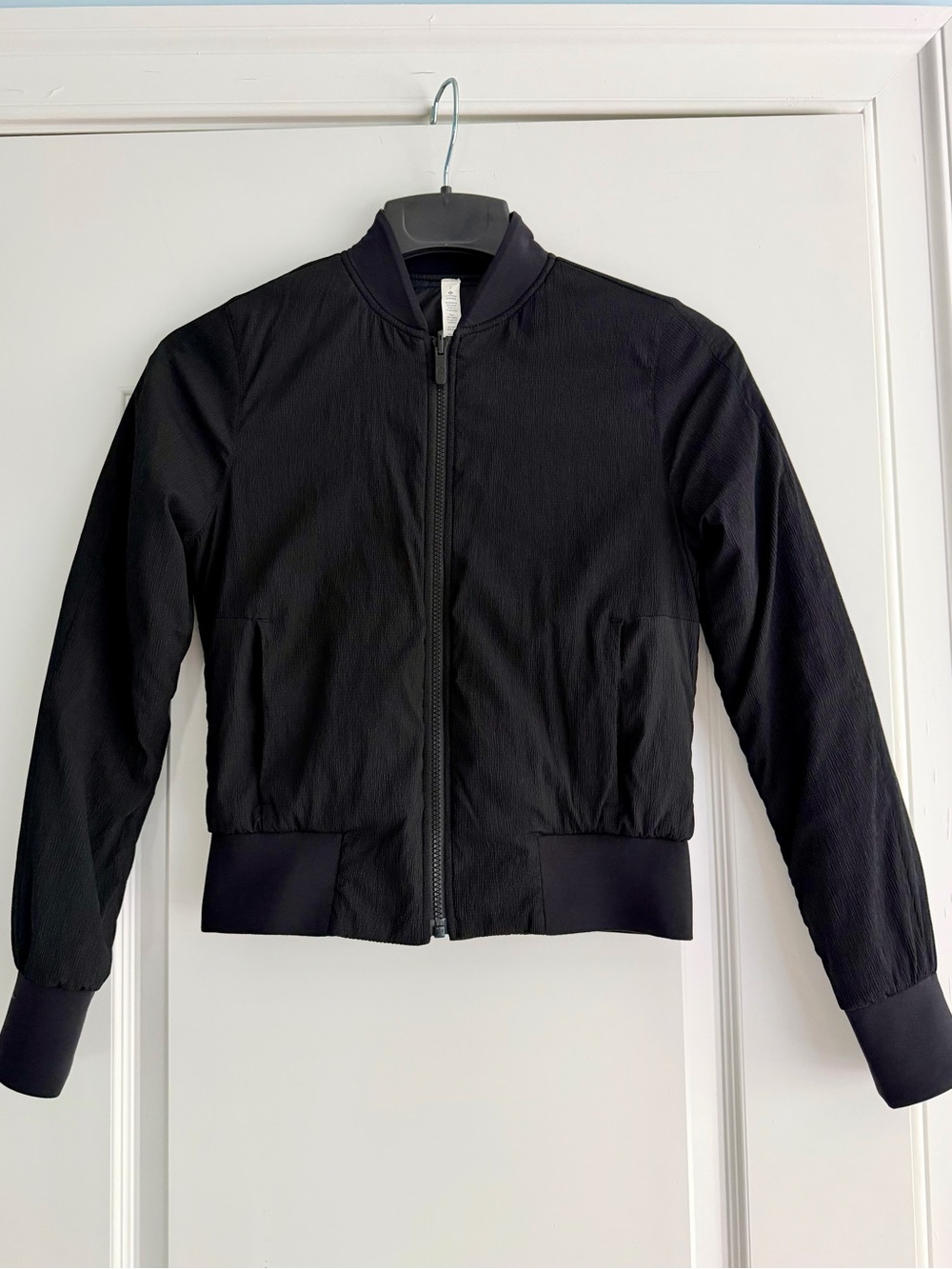 Lululemon Black Cropped Bomber Jacket